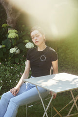 ラウンドロゴクロップTシャツ / ROUND LOGO CROP T-SHIRTS_2COLORS