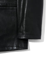エッセンシャルブレザーレザージャケット/Essential Blazer Leather Jacket J23 Black