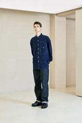 UTILITY CURVED POCKET OXFORD SHIRT NAVY (6621864788086)