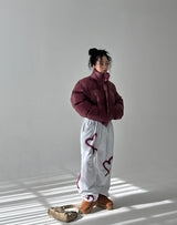 [UNISEX]ハートストリングワイドジョガーパンツ