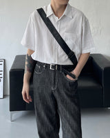 リネンバイオショートスリーブシャツ / UN275 Linen Bio Short-Sleeved Shirt (4 colors)