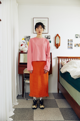 크로플 로고 티셔츠(코랄핑크)