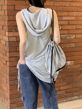 Shaket Glossy Metal Glossy String Backpack
