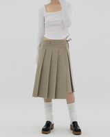 プリーツストリングラップスカート / Pleated string wrap skirt (2color)