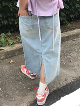 Popo back slit skirt 