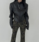 High-Neck Biker Slim Rider Jacket