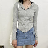 ビッタンボタンフード付きTシャツ / bitdan button hooded t-shirt