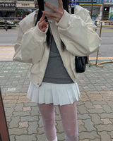 Button pleated skirt pants