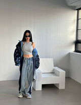 Just Coloring Denim Wide Pants