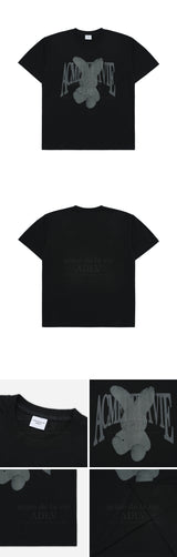 [24SS] ハーフトーンドットレイヤーファジーラビット半袖Tシャツ ブラック