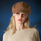 embroidery newsboy cap LIGHTBROWN