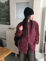[UNISEX] ディッキーズビンテージチェックブラッシュドアウター長袖シャツ