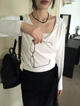 Chey ドレープラップクロップフードスウェットシャツ