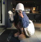 [BELLIDE MADE] Vintage Pigment Crop Hoodie