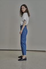オーバーサイズロゴ刺繍Tシャツ/OVERSIZED LOGO EMBROIDERED T-SHIRT_WHITE