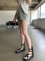 ビンテージウォッシングデニムショートパンツ / Betu Vintage Washing Denim Short Pants