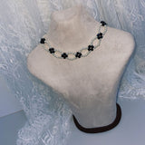 ミックスパールリボンタイチョーカー / mix pearl ribbon tie choker