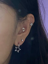 star point ring earrings
