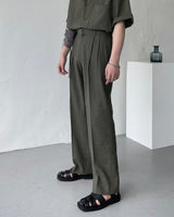 リネンショートスリーブボックスシャツ / ECT linen short-sleeved box shirt (4 colors)