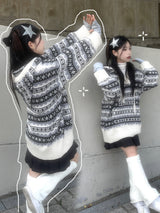 イグルーフードロングニットウェア / Igloo hooded long knitwear