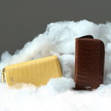 クロコダイルエンボラージウォレット/CROCODILE EMBO LARGE WALLET-LEMON