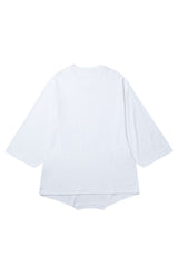 ブラーハートケープスリーブTシャツ　ホワイト