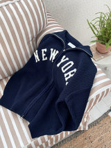 LMN Dear New York Lettering Hachi Knitwear Zip-up (3 colors)