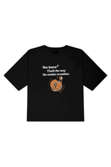 クッキーオーバーフィットTシャツ/black cookie overfit t-shirts