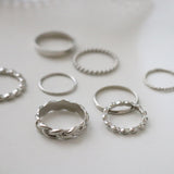 [8セット] デイリーチェーンレイヤードリングセット / [8 set] Daily Chain Layered Ring Set