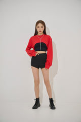 Yネックレス長袖クロップTシャツ/Y Necklace Long Sleeve Crop Tee(9187)