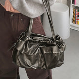 Wiltz レザーウォッシュドポケットサイドジッパーショルダーバッグ