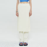 リラックスシアサッカースカート / RELAXED SEERSUCKER SKIRT (CREAM)