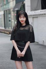 チェーンメッシュクロップTシャツ / TOP(8062) Chain Mesh Crop Tee