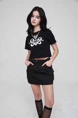 2フューリアスクラブクロップTシャツ / 2 FURIOUS CLUB CROP T-SHIRT BLACK