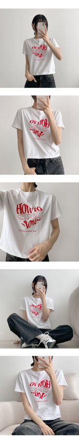 ハウトゥーハートクロップ半袖Tシャツ / How to Heart Crop Short Sleeve Tee