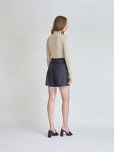 HIGH WAIST BELT BANDING HALF PANTS (6679779672182)