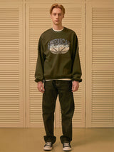 バスケットボールスウェットシャツ/BASKETBALL BANDING SWEATSHIRT (DARK GREEN)