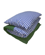 ハーフストライプベッディングカバーセット/half stripe bedding cover set - blue green