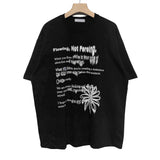 フローリングレタリング半袖Tシャツ (2 color)