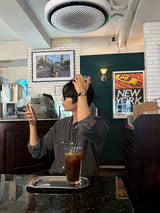 ツーポケットオーバーサイズデニムシャツ