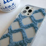 CROCHET NET PHONE CASE_BLUE