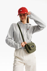 スモールチェリークロップフーディージップアップ／SMALL CHERRY CROP HOODIE ZIP UP [MELANGE GRAY]
