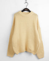 [Wool 10/6color] タムタムコージービビッドラウンドルーズフィット長袖ニット