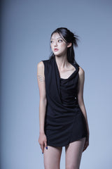 04.DRAPE DRESS TOP BLACK