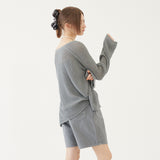 RIBBON HAIR CLIP (GRAY) (6579679723638)
