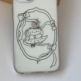リボンバレエラインキャットスマホケース