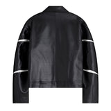 スリットレザージャケット / Slit Leather Jacket (Black)
