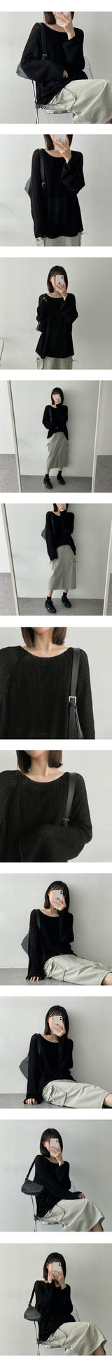 Hwiby Lip Round Long Sleeve Knitwear