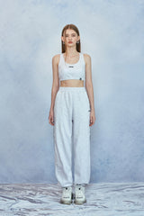 HIDE Cutting Sweat Pants (White Melange) (6570988830838)