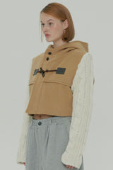  WOOL KNIT DUFFLE COAT / BEGIE